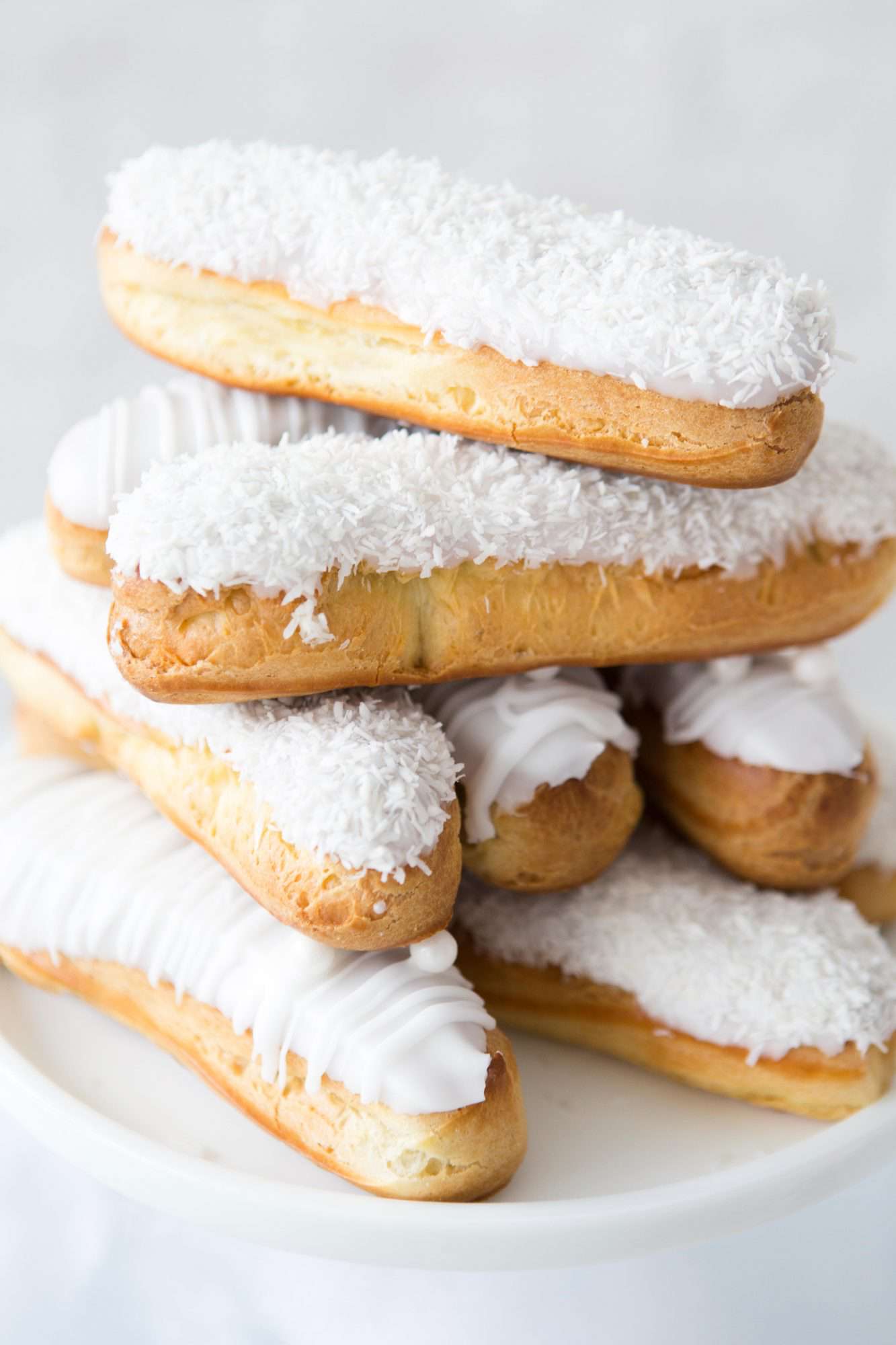 eclairs with white frosting