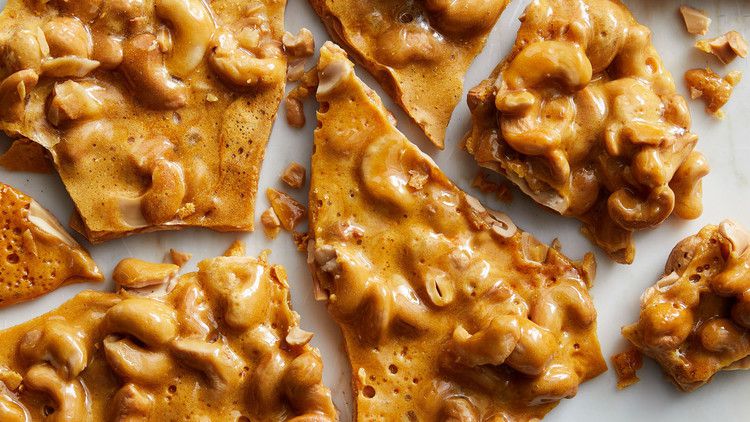 spiced cashew-coconut brittle