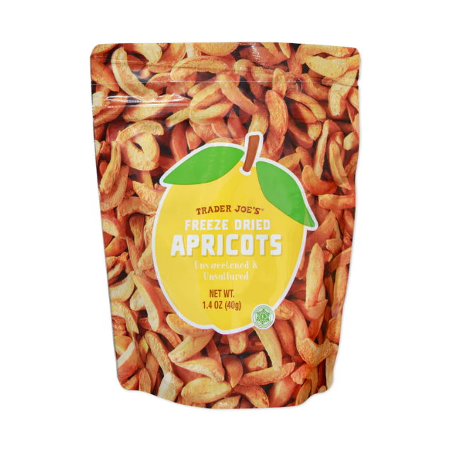 Trader Joes Freeze Dried Apricots packaging