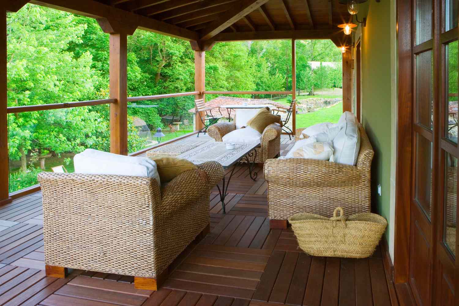 comfortable hall in the terrace of a field house