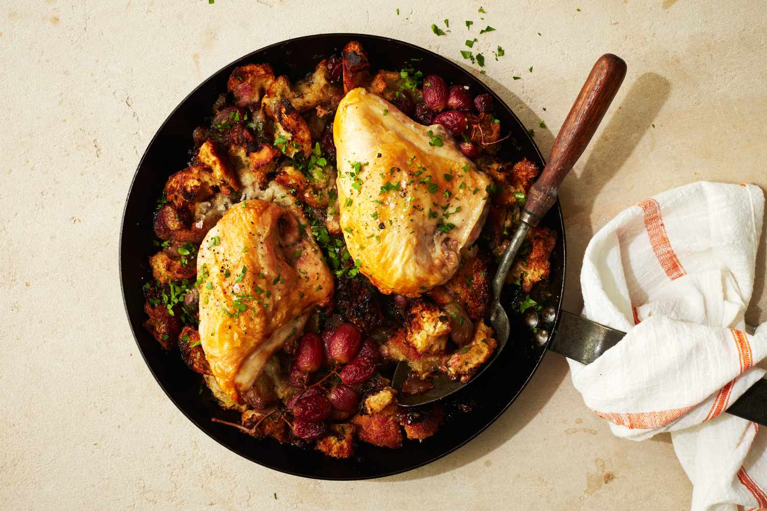 roasted chicken breast grape stuffing