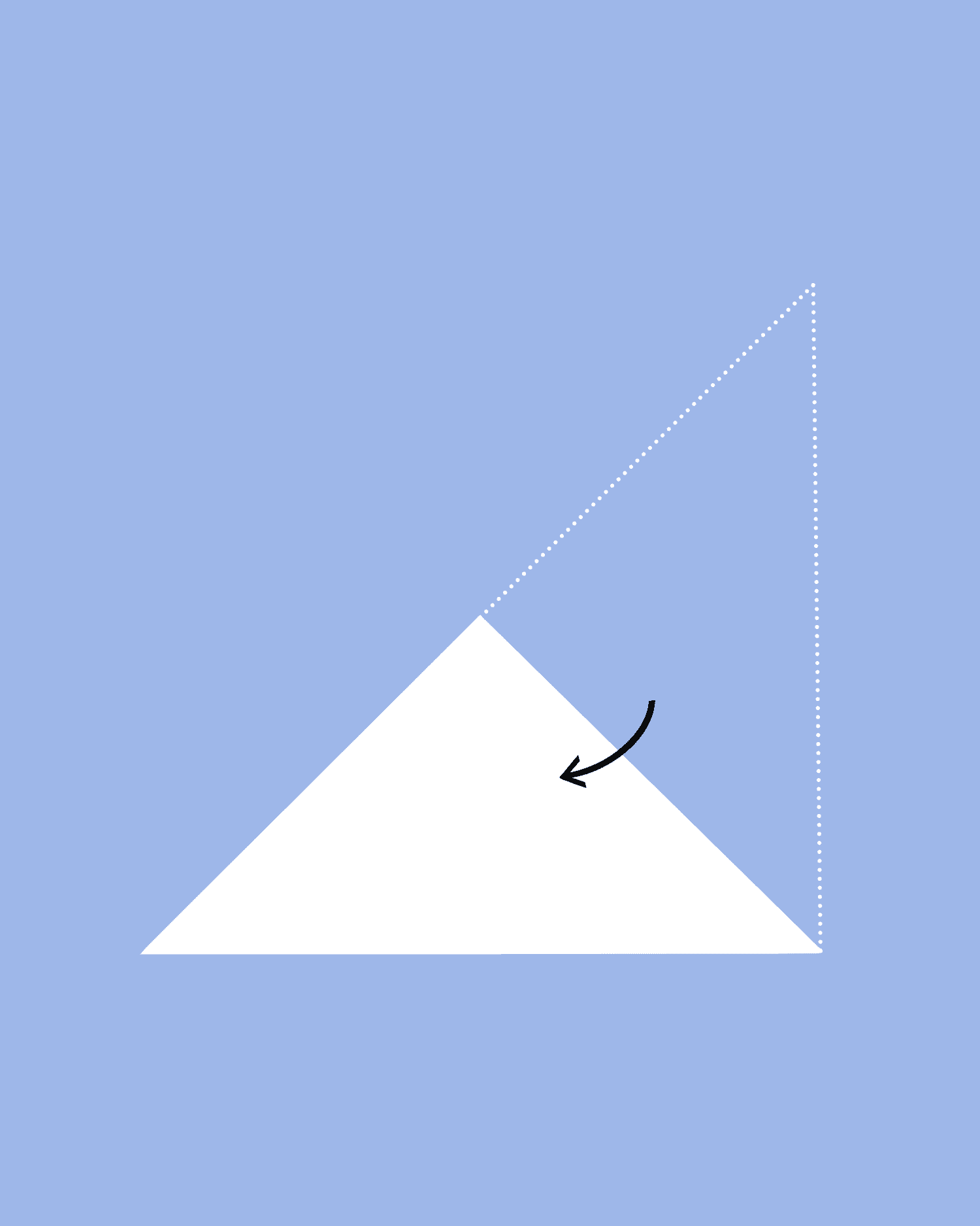 how to make paper snowflakes step three fold triangle in half