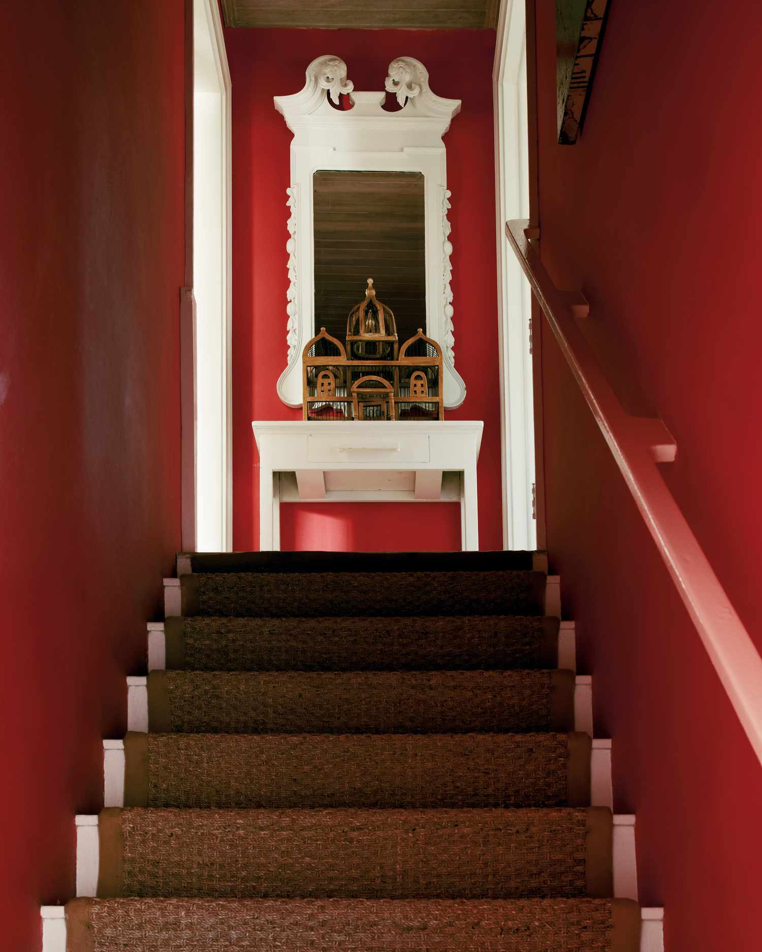 A red staircase