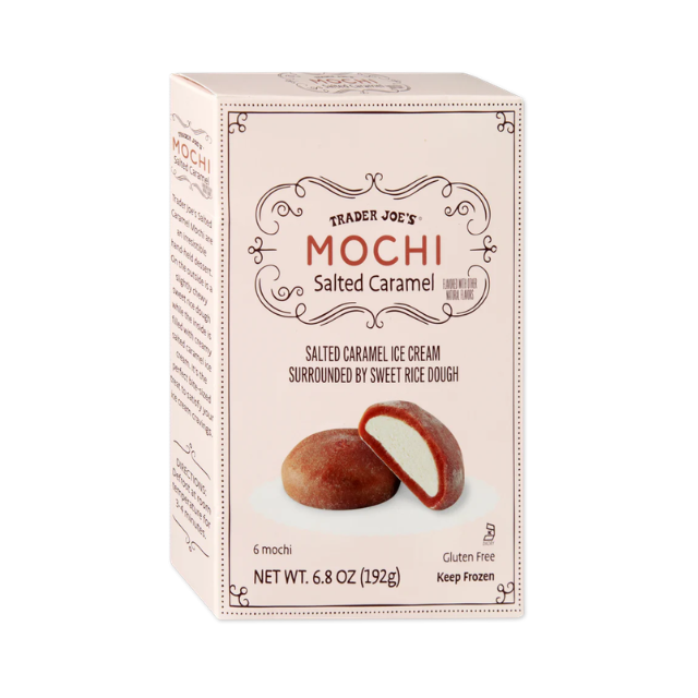 Trader Joes salted caramel mochi ice cream box