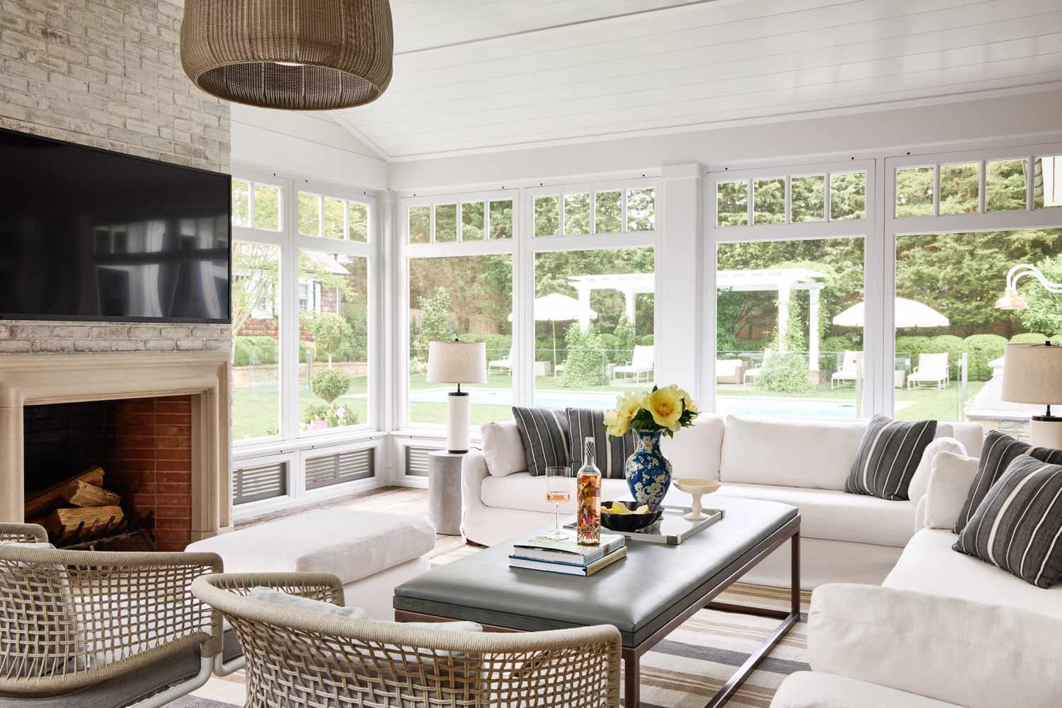 Cozy Accents in Enclosed Porch