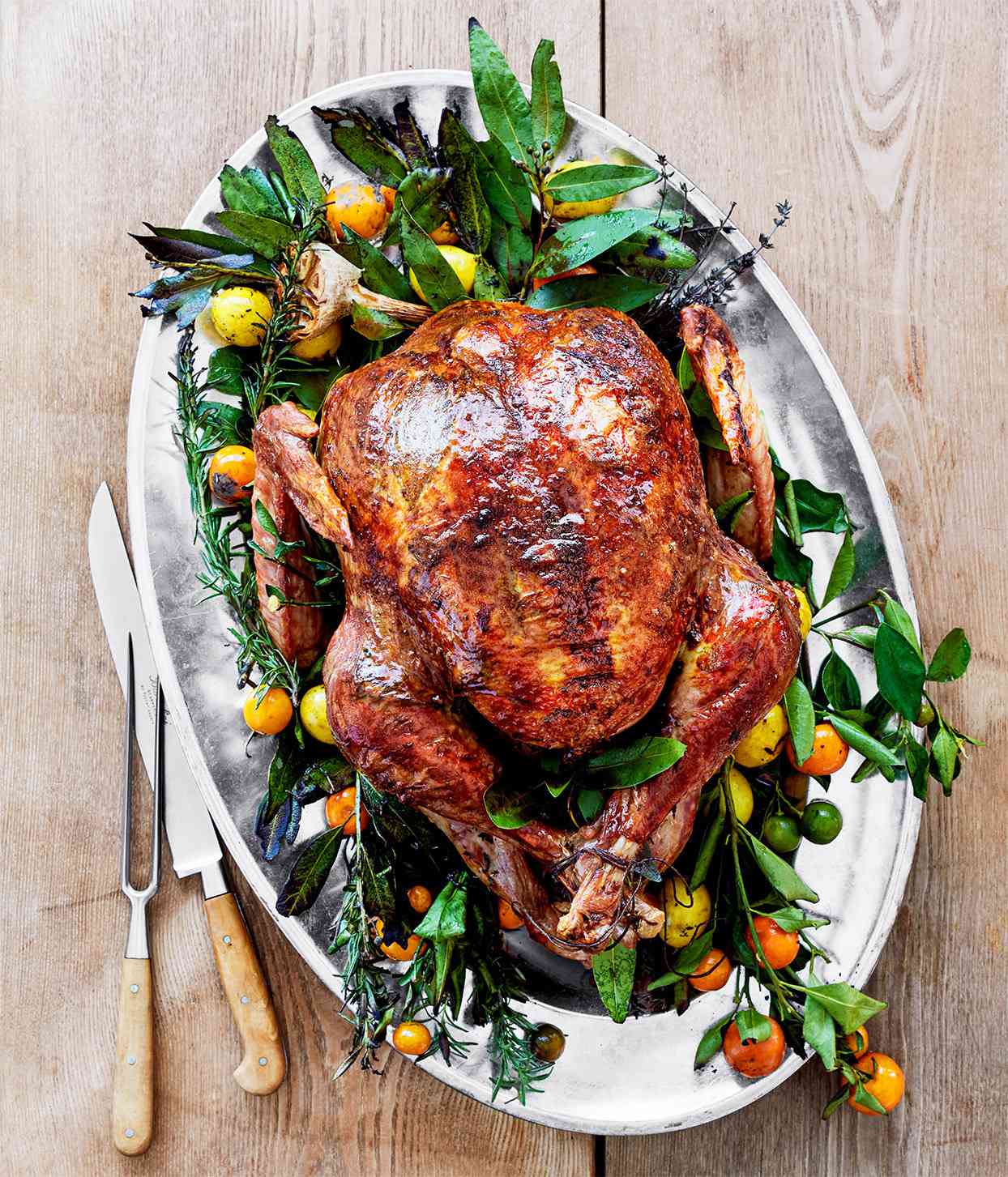 lemon-herb turkey with bay butter