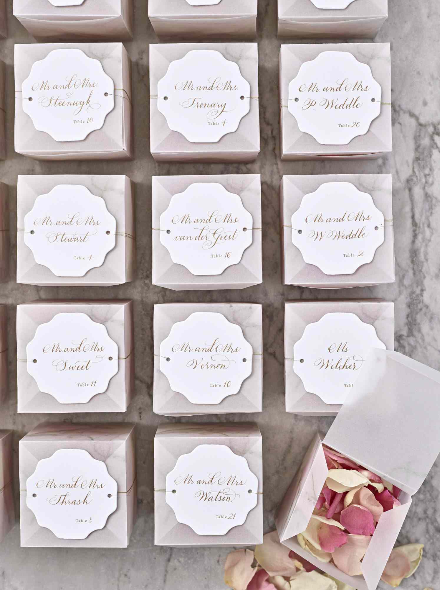joyann jeremy wedding confetti escort cards