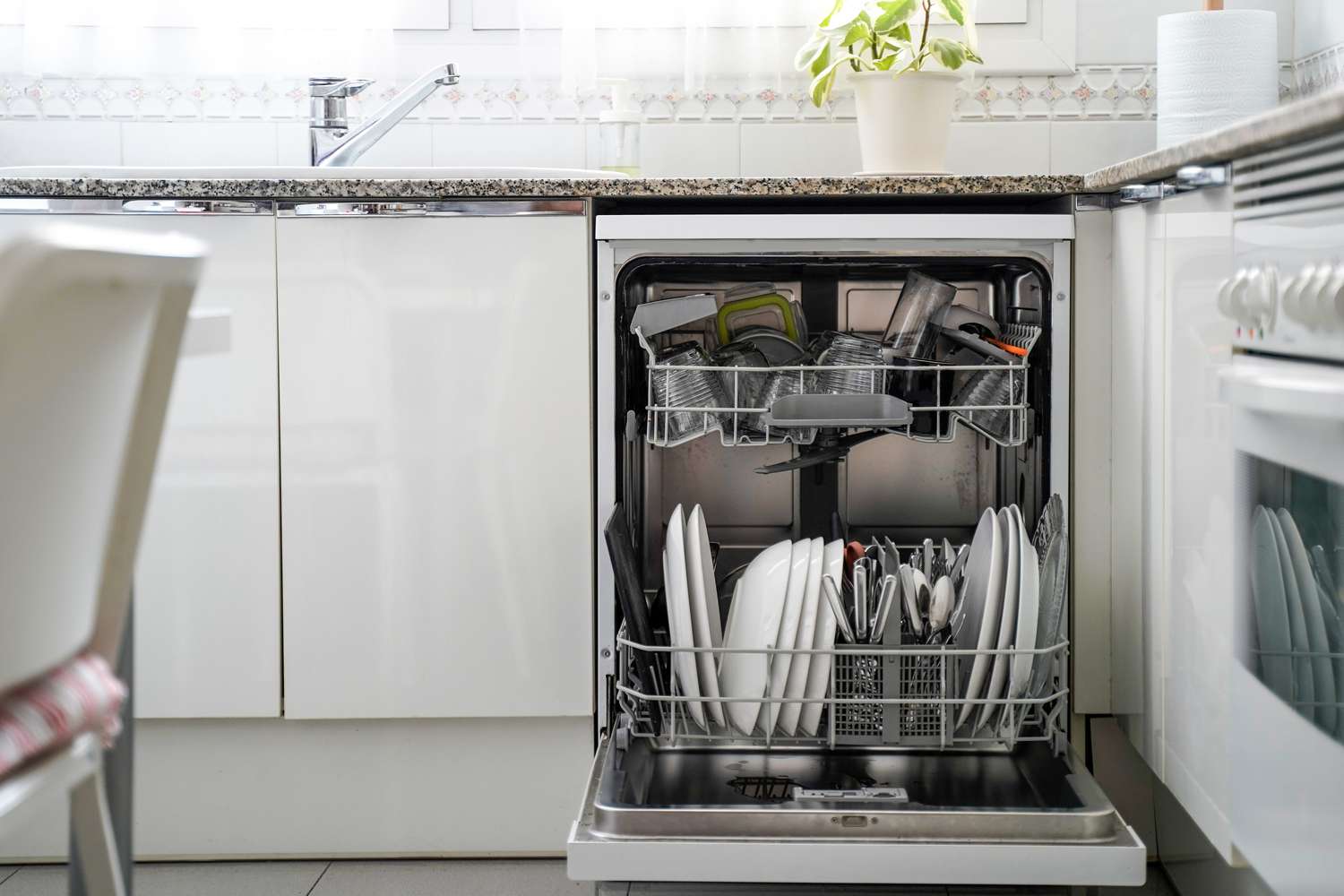 Dishwasher in kitchen