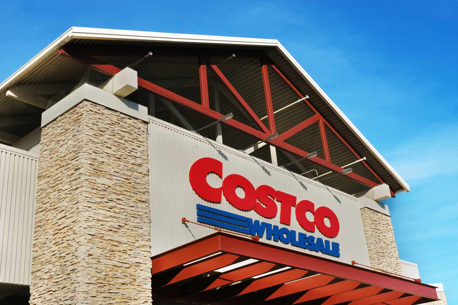 The Costco Wholesale store exterior entrance