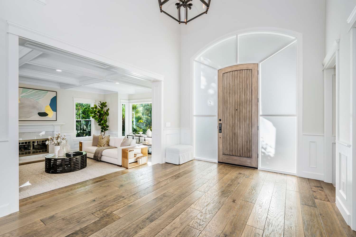 white entryway with wood floors in home