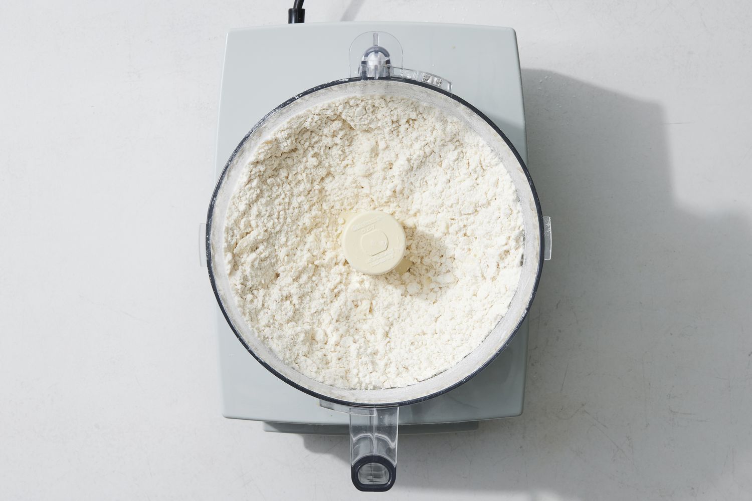 overhead view of food processor