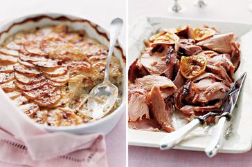 Composite of Au Gratin and Ham for Easter Dinner