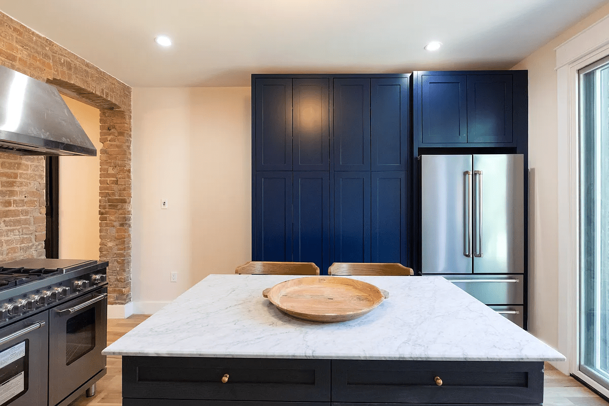 Navy Blue and White Kitchen