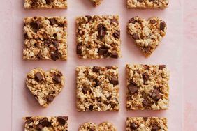 smores bars in heart and square shapes