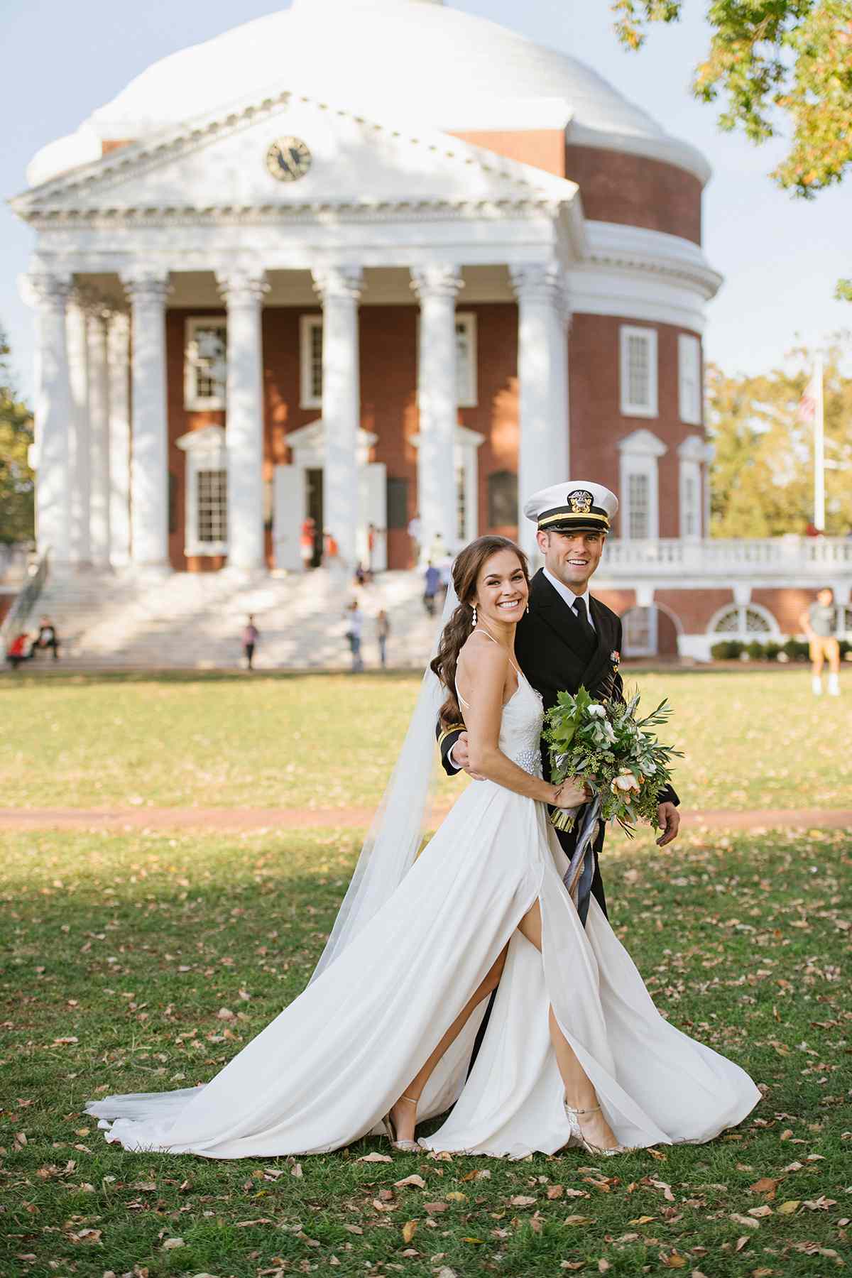 anne and staton wedding portrait outside venue
