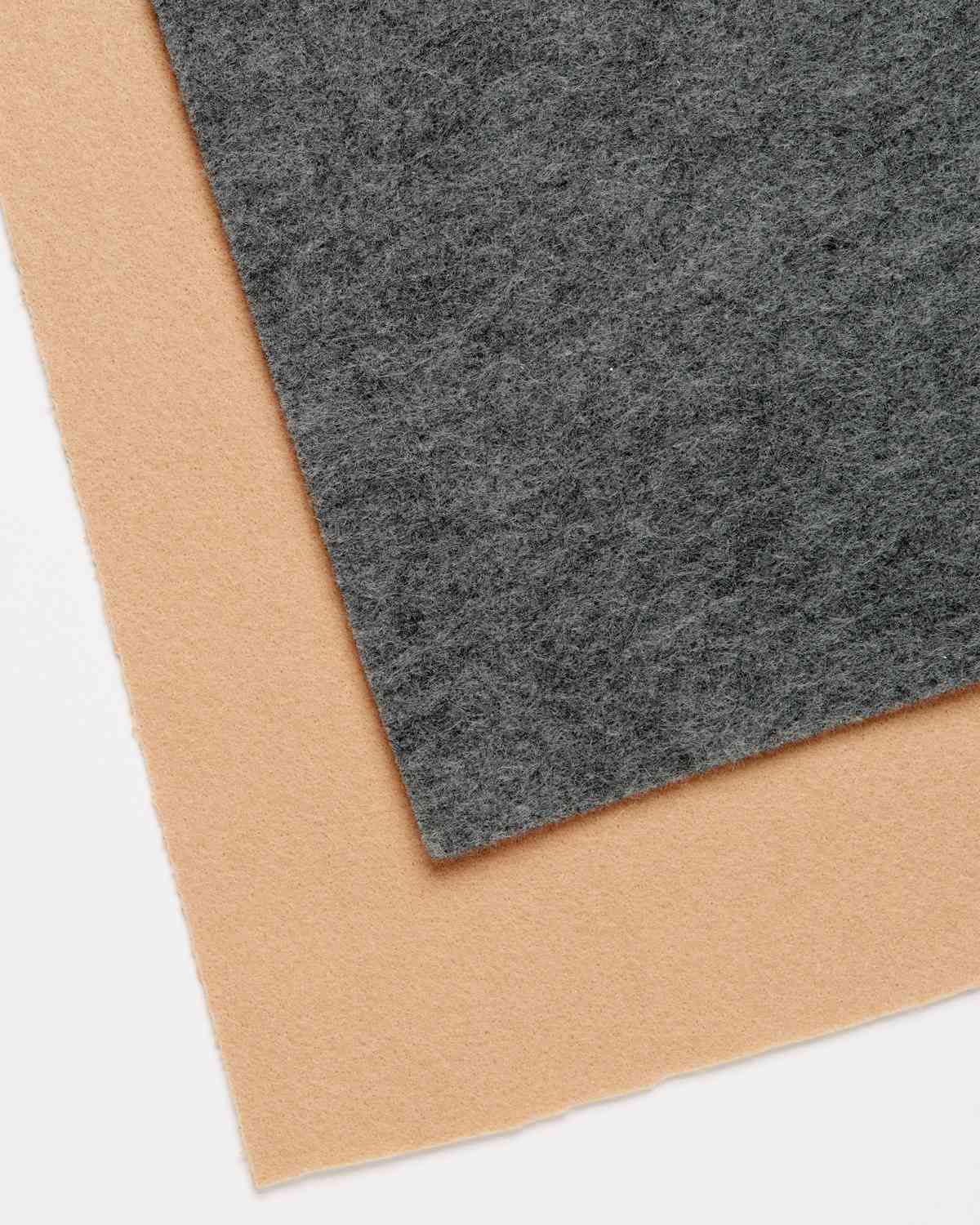 tan and charcoal embroidery felt