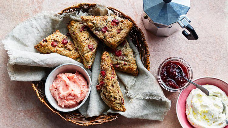 rhubarb buckwheat scone