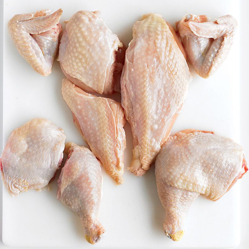 raw chicken cut into pieces