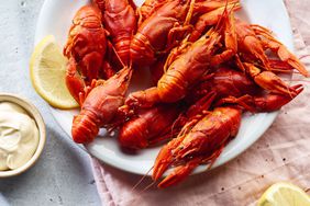 plate of cooked crawfish