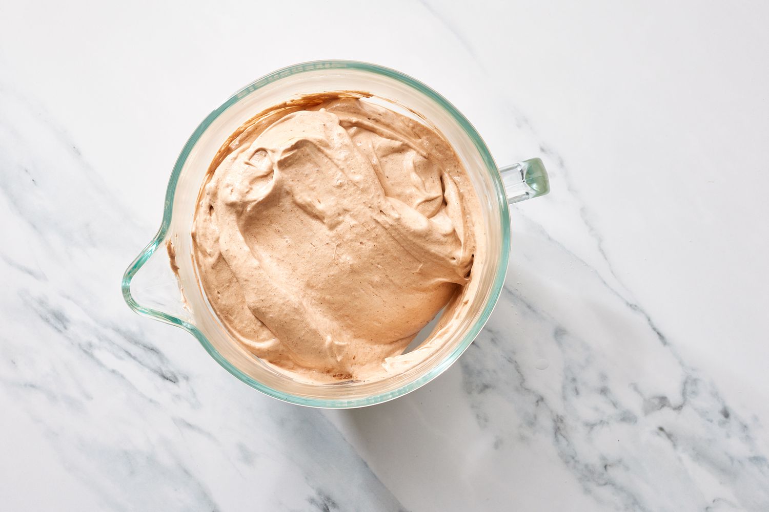 Mixed ingredients for Chocolate Angel Food Cake with Double-Chocolate Frosting