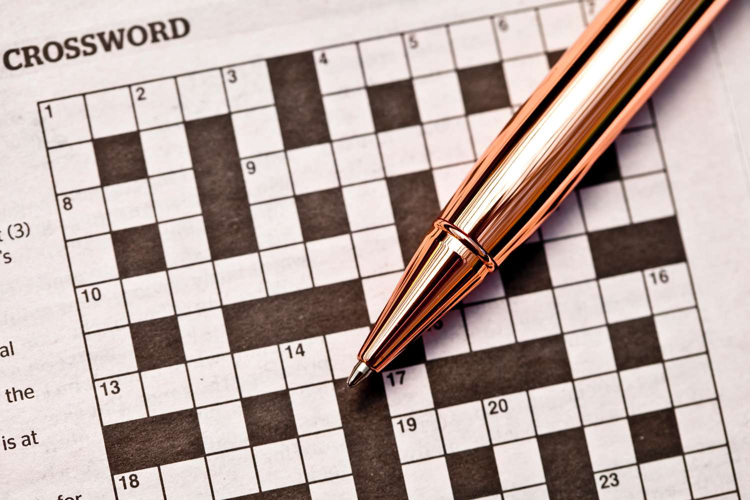 Crossword Puzzle in newspaper