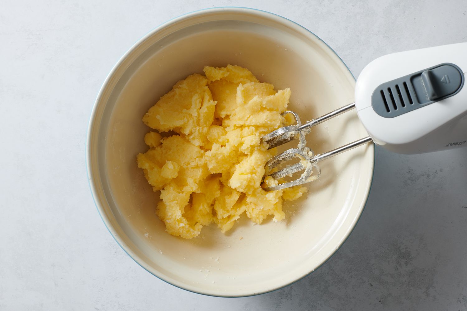 creaming butter and sugar with mixer