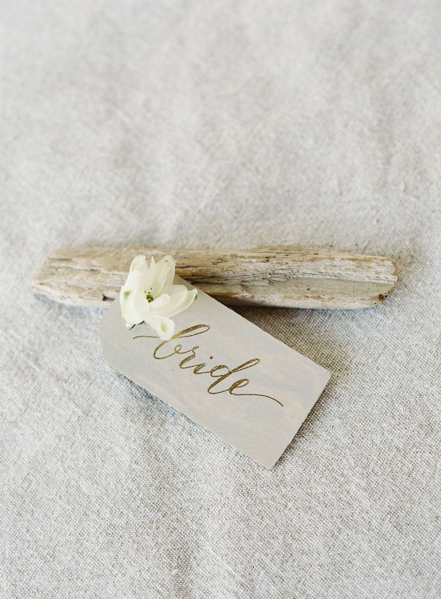 wedding place card driftwood