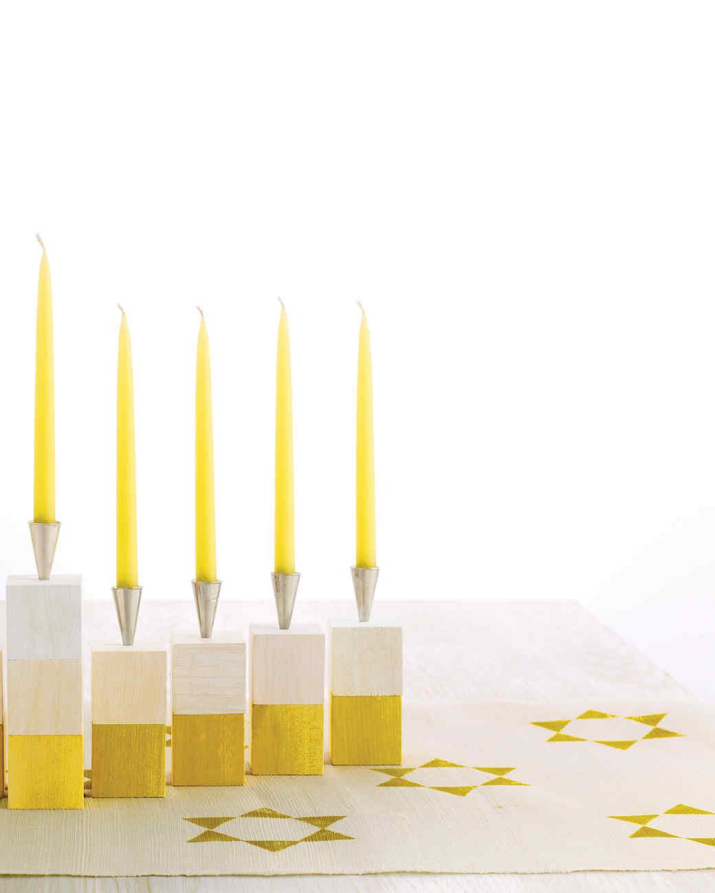 starry table runner for Hanukkah