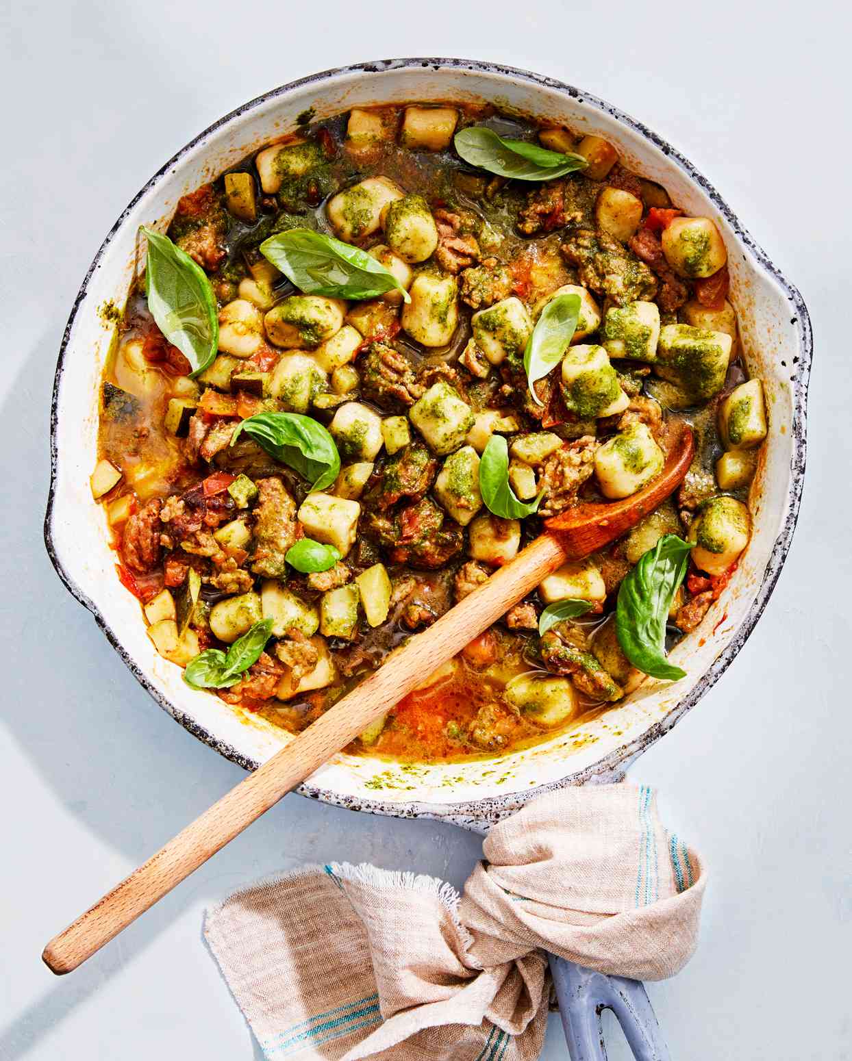 Gnocchi with Sausage, Zucchini, and Tomato