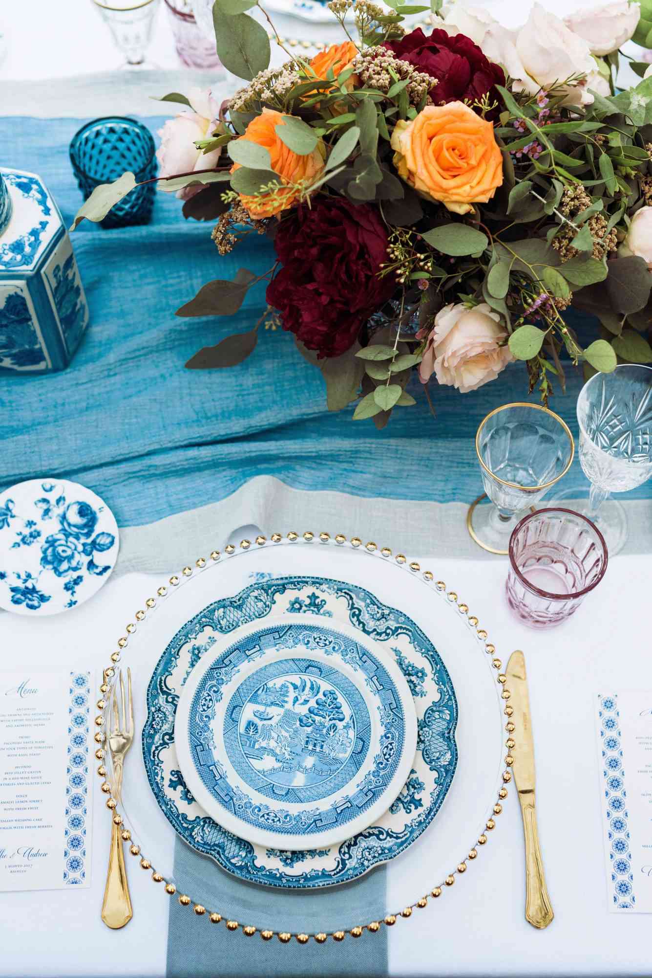 blue placesetting