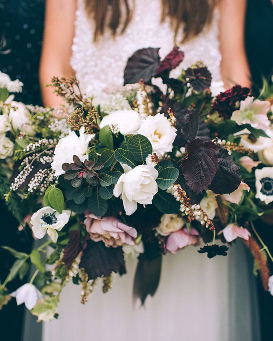 wedding bouquet green white flowers