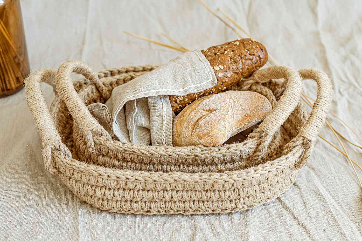 Baskets with bread
