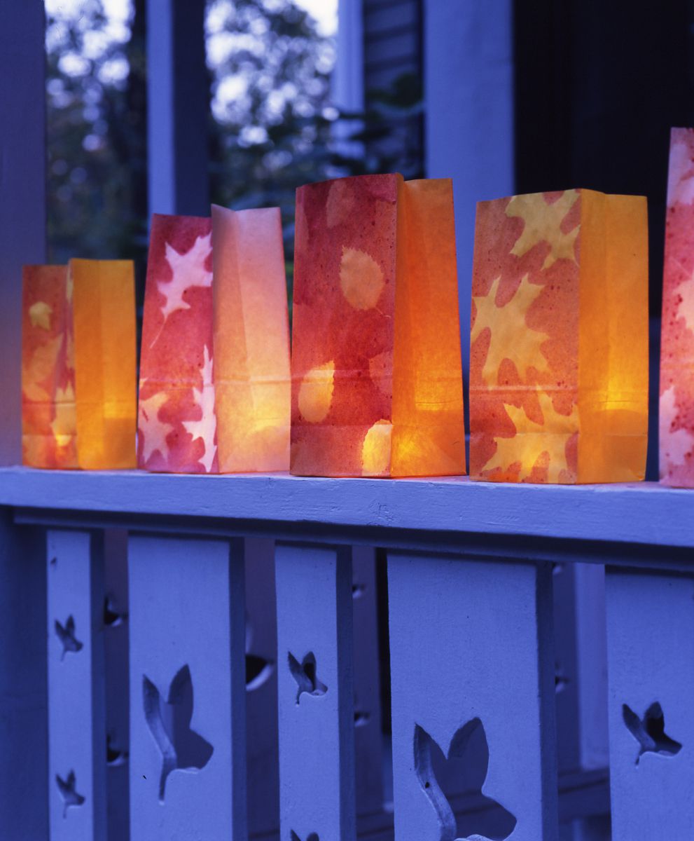 block printed luminaria