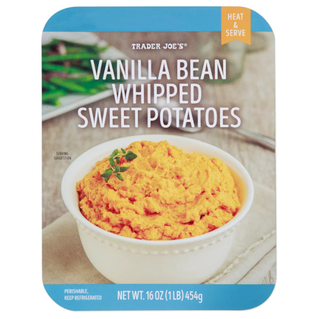 Package of Trader Joes Vanilla Bean Whipped Sweet Potatoes