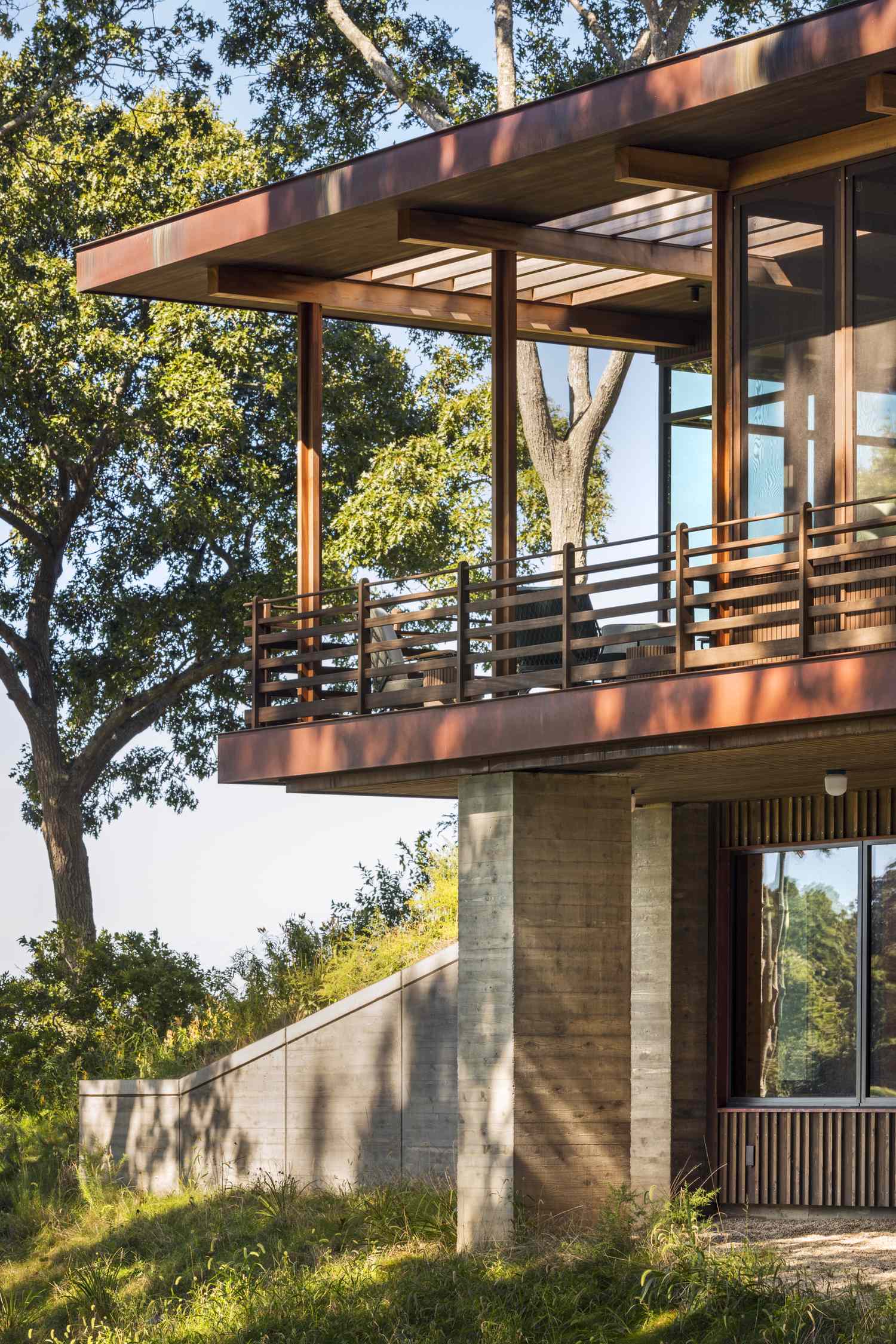 Shelter Island, New York home with wooden porch