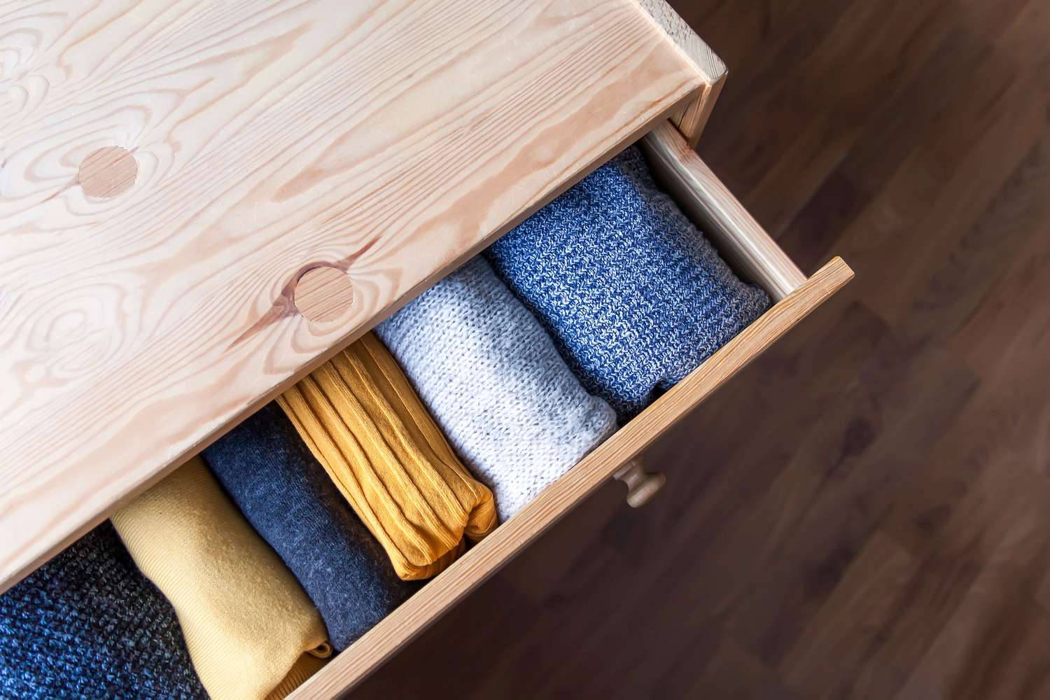 Clothes in night table drawer