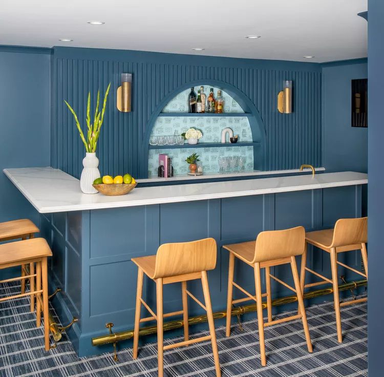 blue basement bar