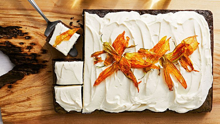 chocolate zucchini sheet cake with cream cheese frosting