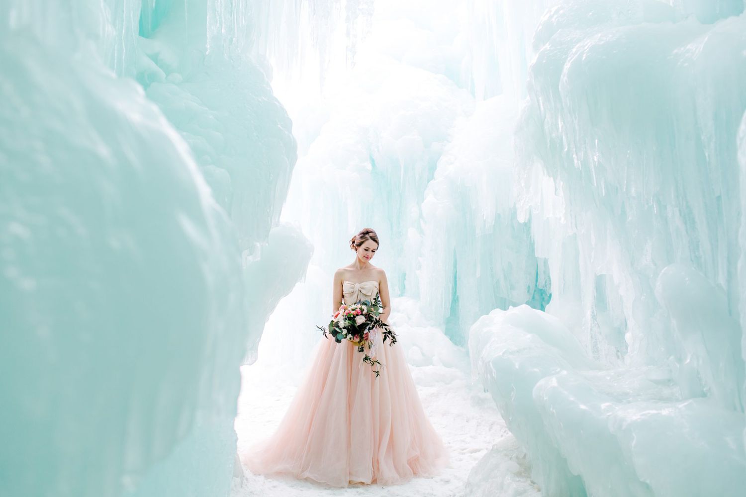 icy wedding photo