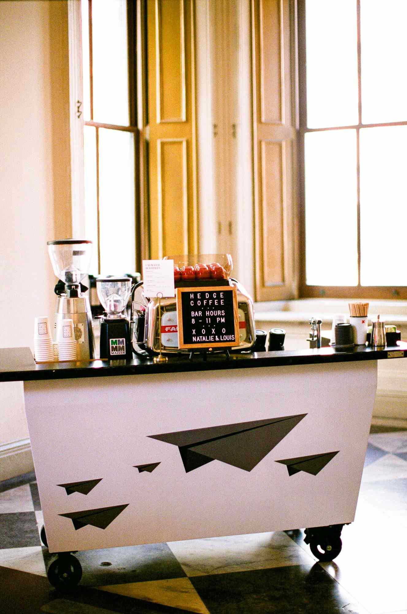 natalie louis wedding ceremony coffee