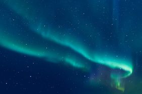 Aurora Borealis under a starry sky