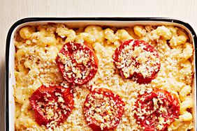 baked macaroni cheese broiled tomatoes