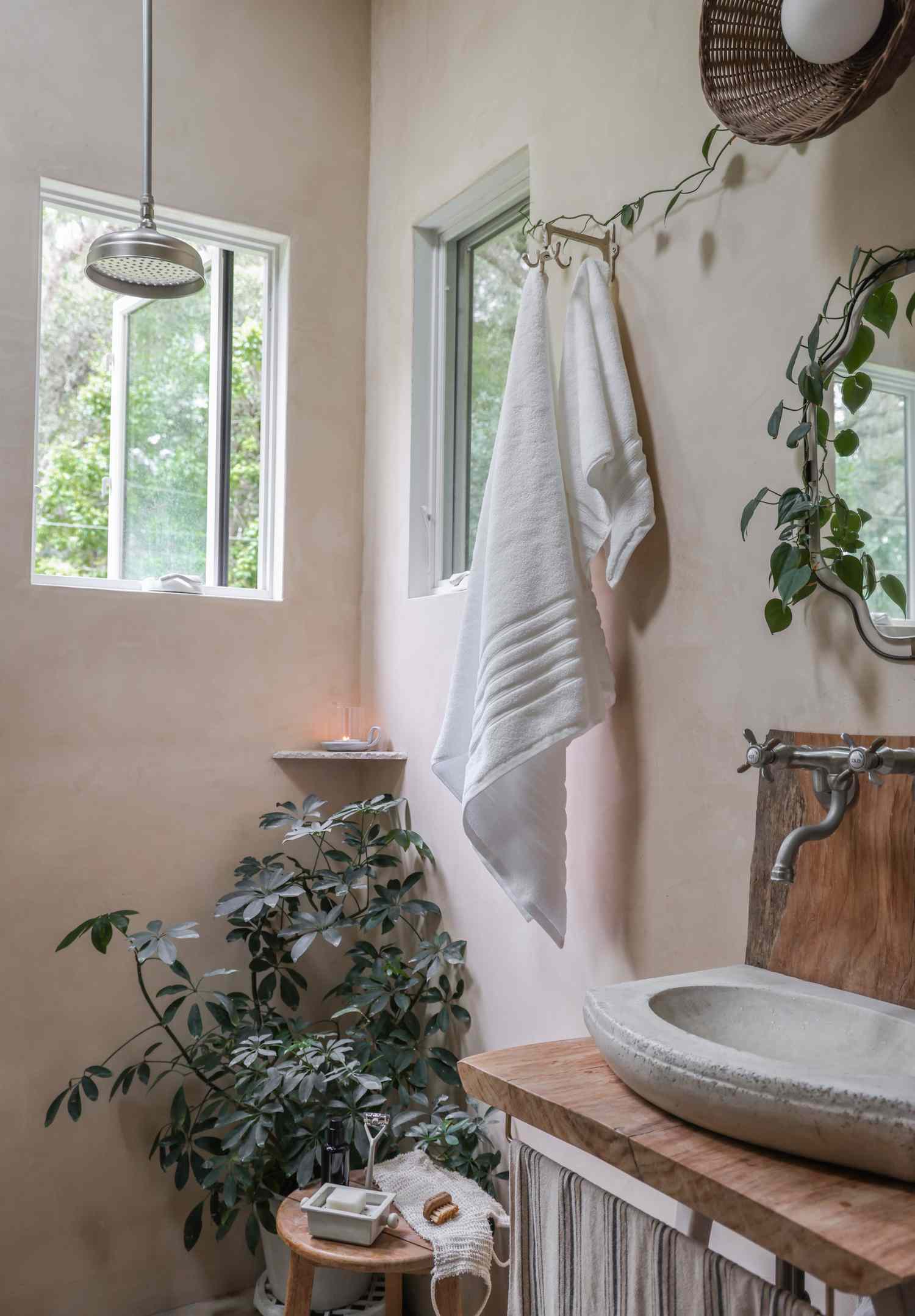 greenery in bathroom