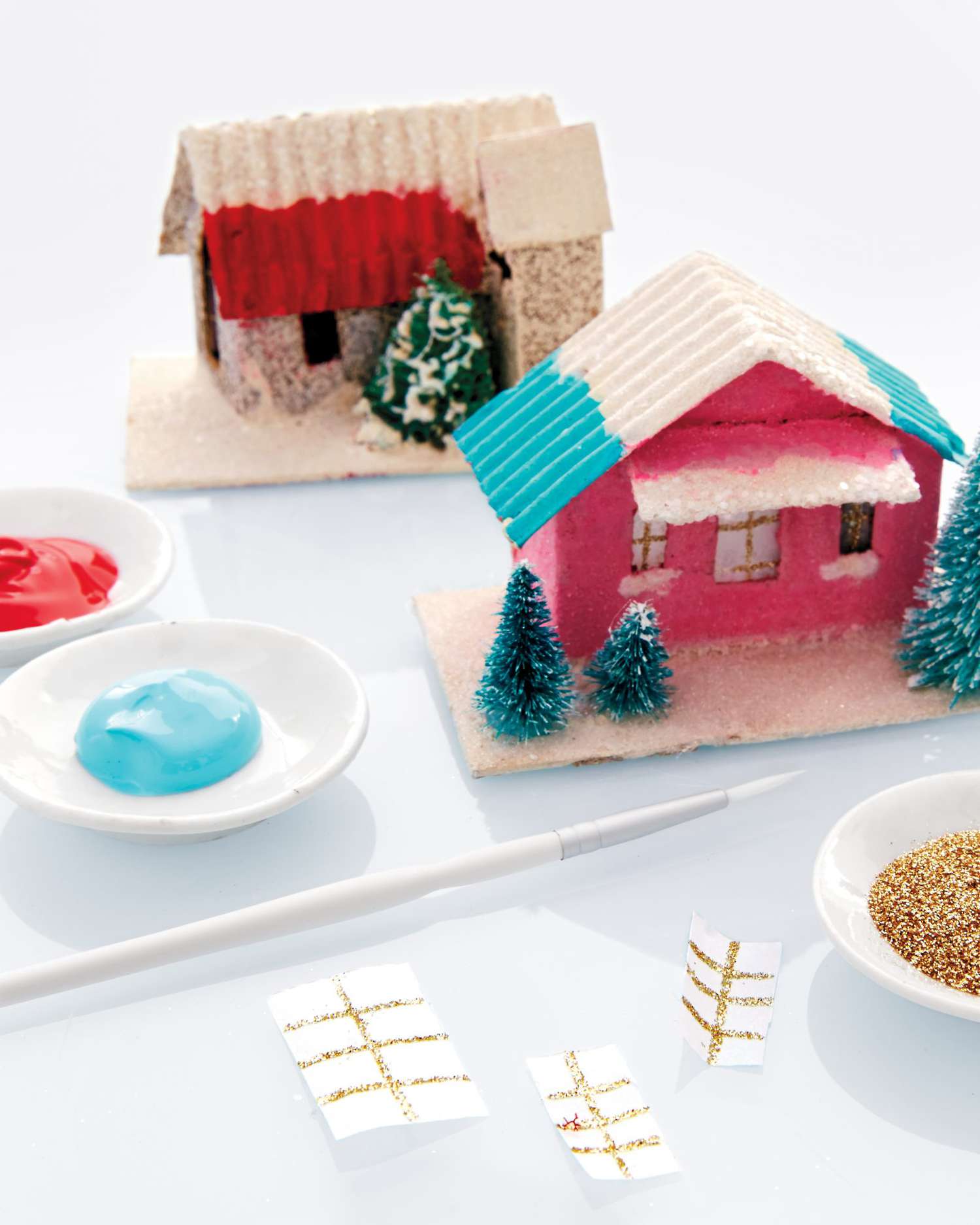 Christmas village of putz houses