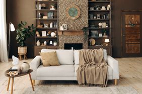 A brown living room