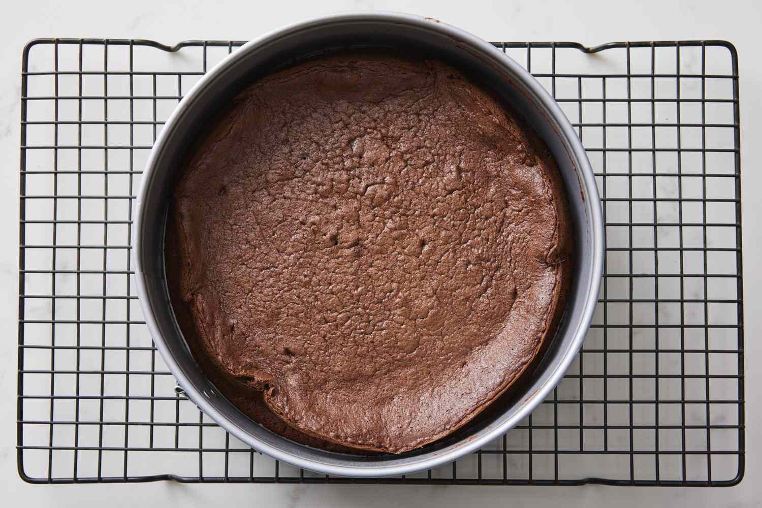 Cooled chocolate cake