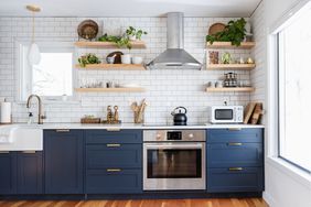 open shelving kitchen