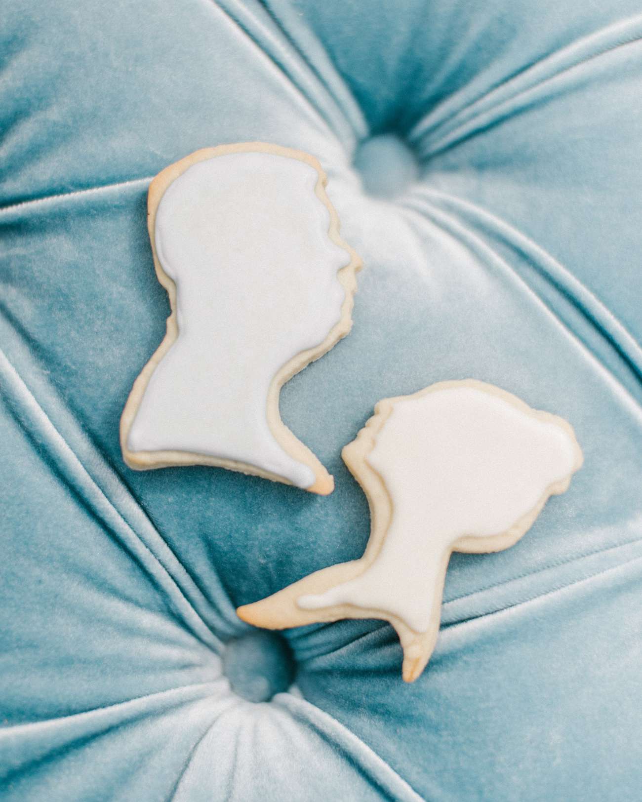 white frosted silhouette cookies