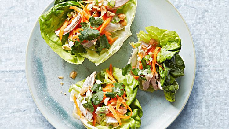Poached-chicken cups with ginger-scallion oil