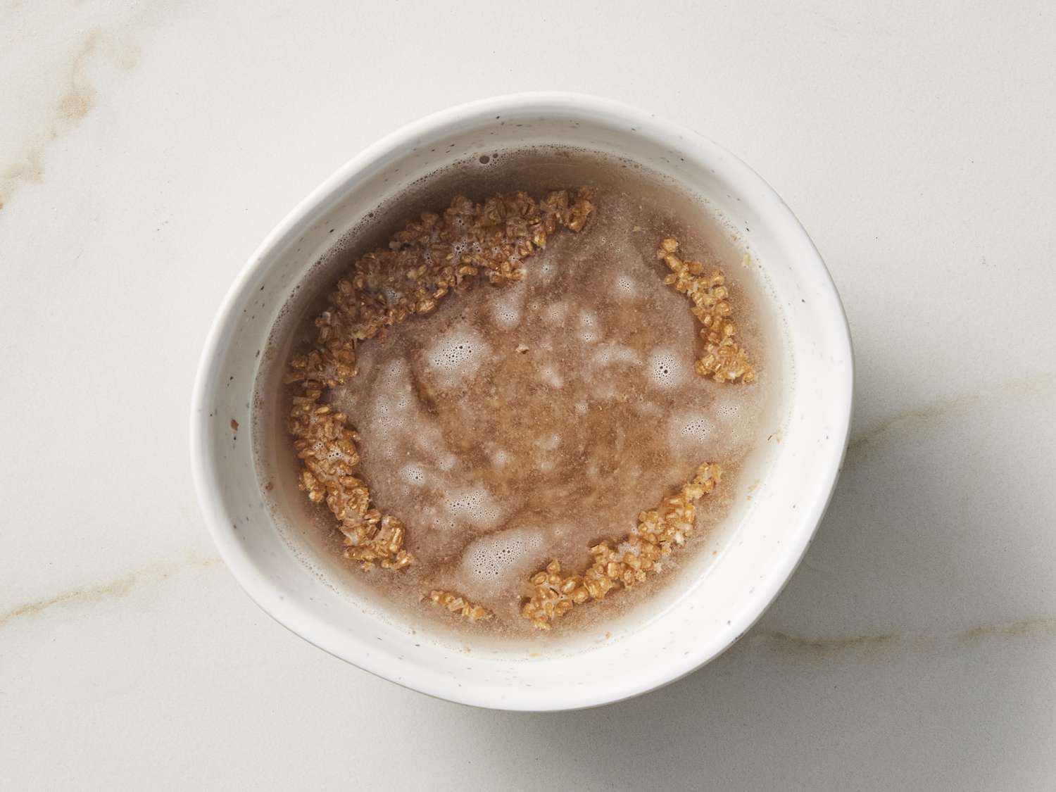 Bulgar soaking in bowl